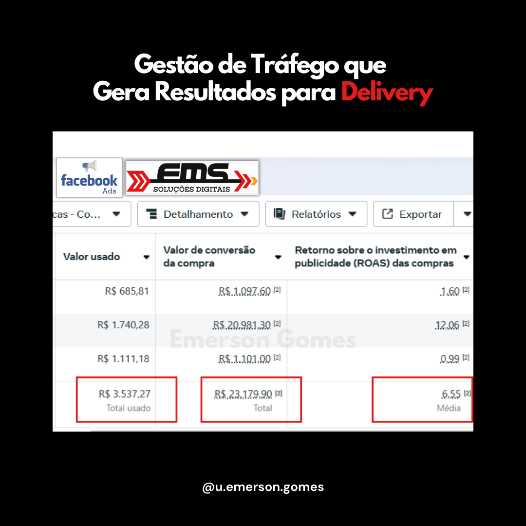 Resultado de gestão de tráfego para delivery 1